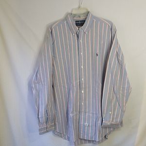 Ralph Lauren Vintage Classic Blue Blue and Pink Chambray Button Down
